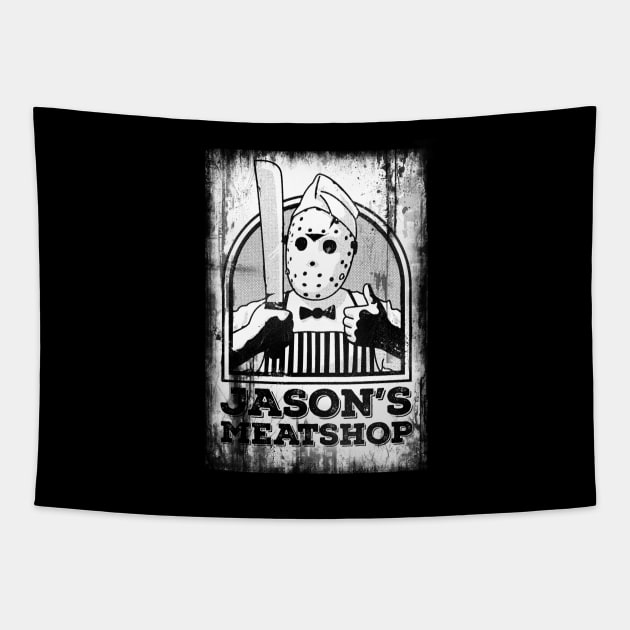 Jason's Meatshop Tapestry by angrymonk