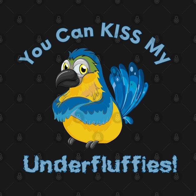Blue Gold Macaw Parrot Kiss Underfluffies by Einstein Parrot