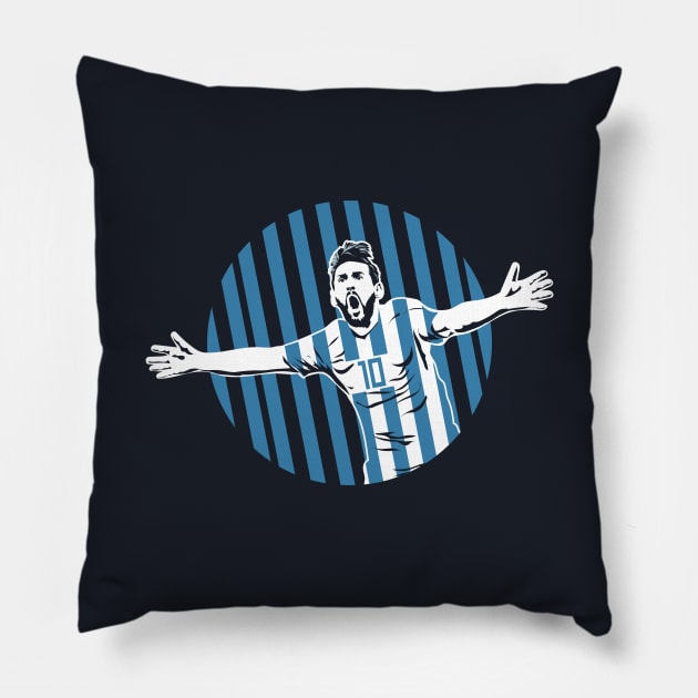 Messi Celebrating Pillow by StripTees