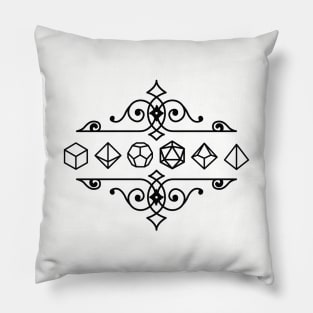 Polyhedral Dice Icons RPG D20 Pillow