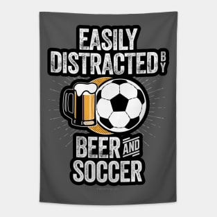 Easily Distracted by Beer and Soccer Tapestry