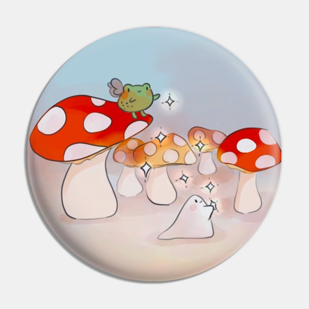 Fairy Frog Magic Pin by white flame art