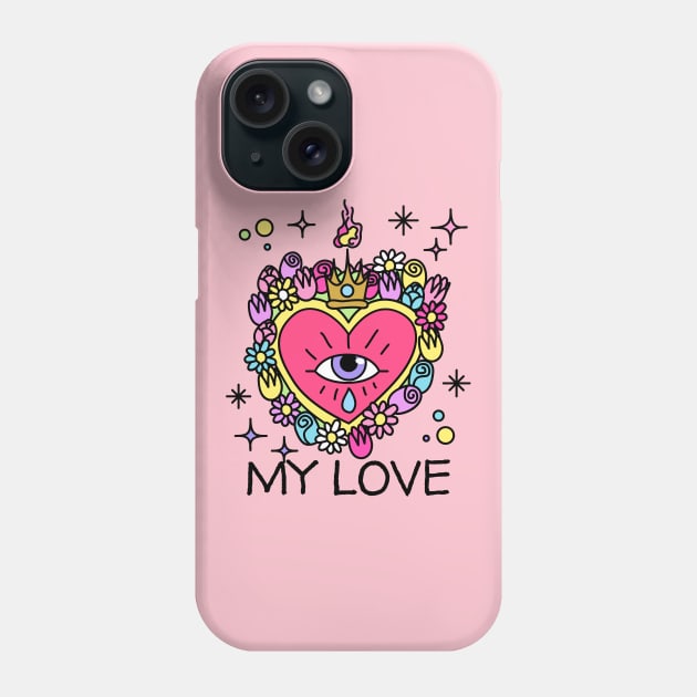 My Love Heart Corazon Phone Case by Tip Top Tee's