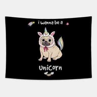 I wanna be a unicorn funny unicorn shirt gift Tapestry