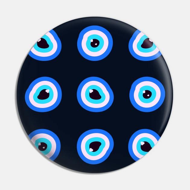 Evil Eyes - Blue Nazar Amulet Pin by Souls.Print