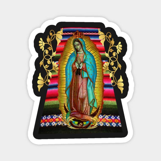 Our Lady of Guadalupe Virgin Mary Zarape 08 Magnet by hispanicworld