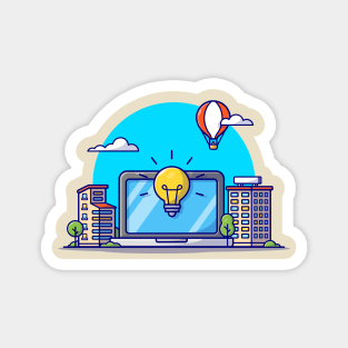 Smart City Cartoon Vector Icon Illustration Magnet