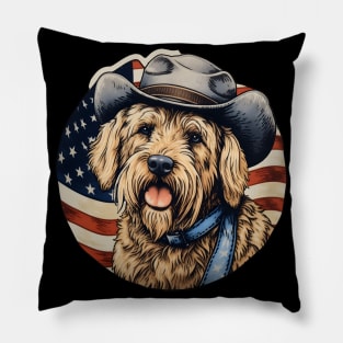 Patriotic Soft-coated Wheaten Terrier Pillow