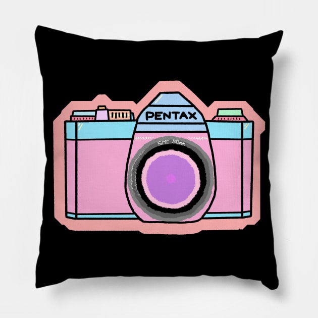 Film Camera pastel Pillow by LosAisFen