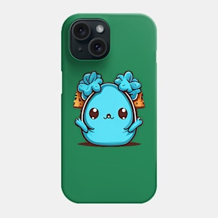 Cute axolotl monster in cartoon silly style, kawaii and chibi Phone Case