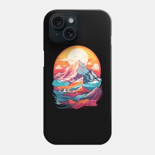 Colorful Mountain Range Sunset Landscape Design Phone Case