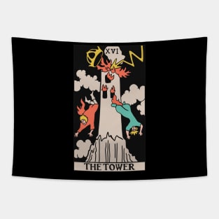 The Tower Tarot Card - Witchy Magic Tapestry