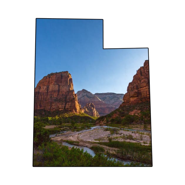 Utah State Outline (Zion National Park Angel's Landing) by gorff