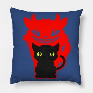 Cat With Evil Shadow For Halloween Pillow