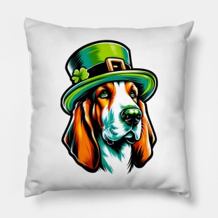 Basset Fauve de Bretagne Celebrates Saint Patrick's Day Pillow