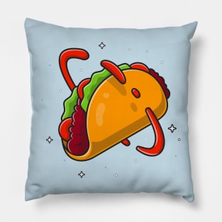 Taco Planet Cartoon Illustration Pillow