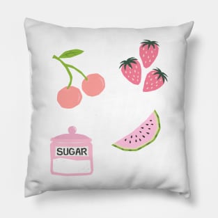 Y2k Coquette Berry Design Sticker Pack Pink Pillow