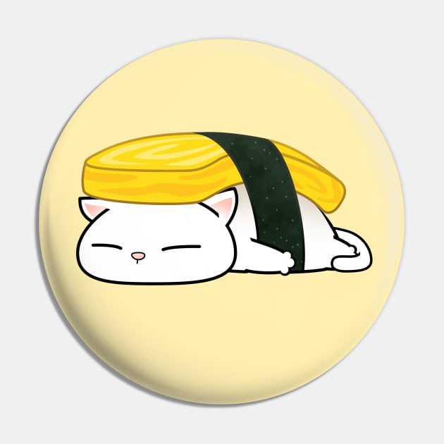 Chubby Cat Tamago Sushi Pin by Takeda_Art