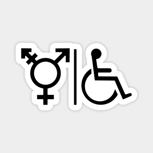 Gender Neutral and Whelchair Inclusive Bathroom Sign Magnet