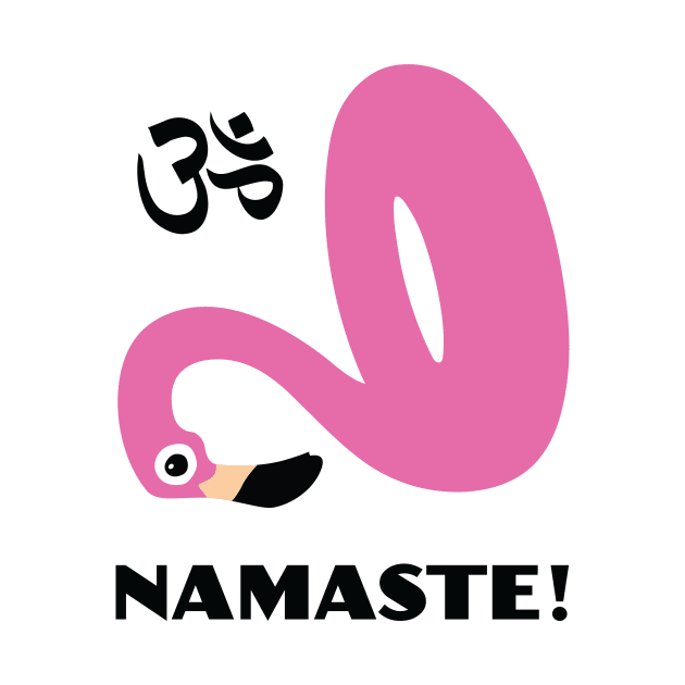 Namaste! - Pink Pool Flamingo Pop Art by flaminglet