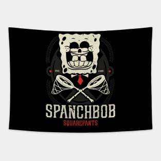 spongebob squarepants skull and Bones butterfly net Tapestry