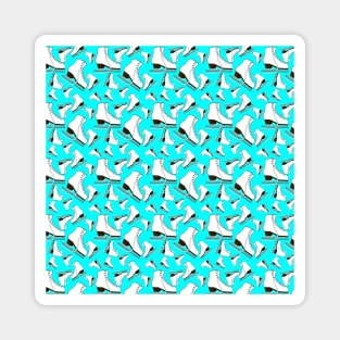 Figure Skates on Aqua Background Design Magnet