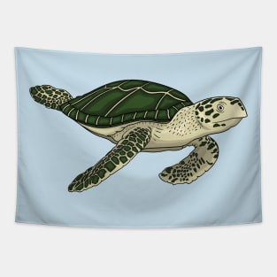 Sea turtle cartoon illustration Tapestry