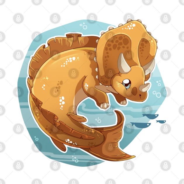 Triceratops mermaid by NatureDrawing