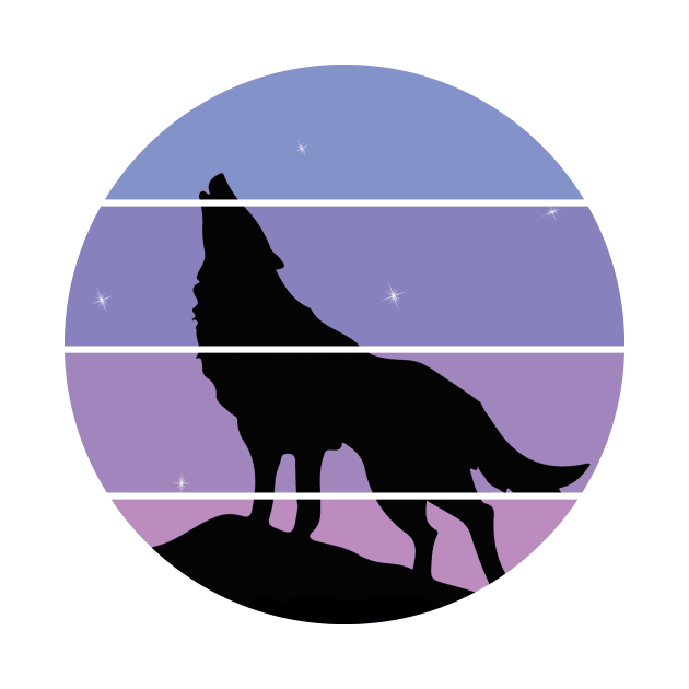 Howling Wolf retro style by Carrie T Designs