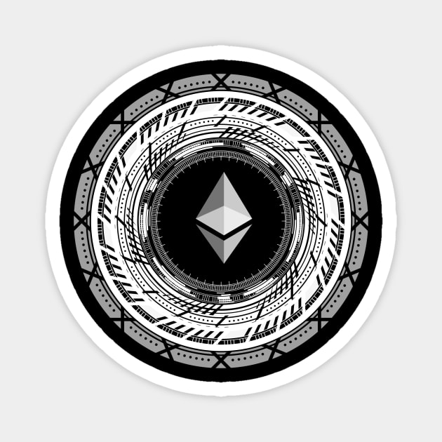 Ethereum logo in Hi-Tech graphic design Magnet by cryptogeek
