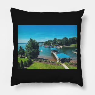 Peaceful Summer Day Lake View Pillow