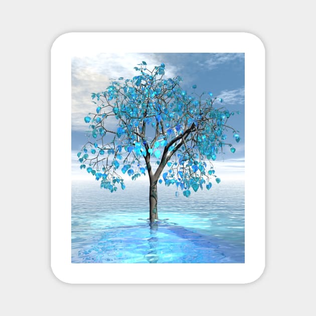 Crystal Blue Tree Magnet by icarusismartdesigns