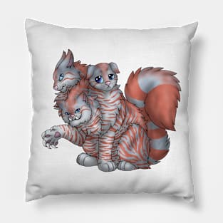 CerPURRus: Red on Blue Tabby Pillow