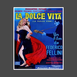 Vintage La Dolce Vita Movie Poster T-Shirt