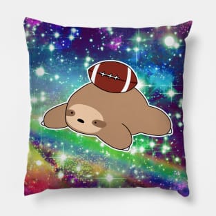 Football Sloth Rainbow Space Pillow