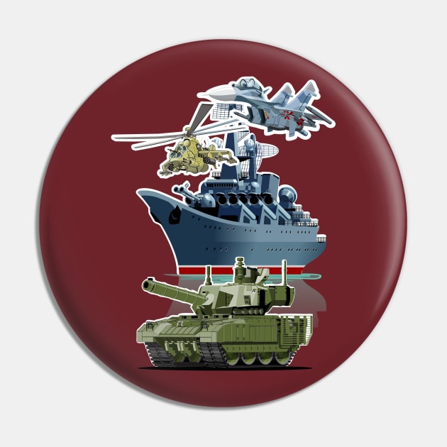 Cartoon military equipment Pin by Mechanik