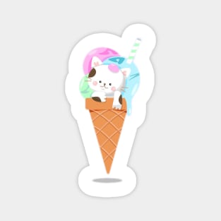 Cat & ice cream Magnet