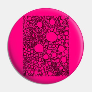 Dots pattern / circle pattern (black on fuchsia) Pin