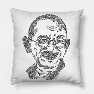 Mahatma Gandi Line Art Pillow