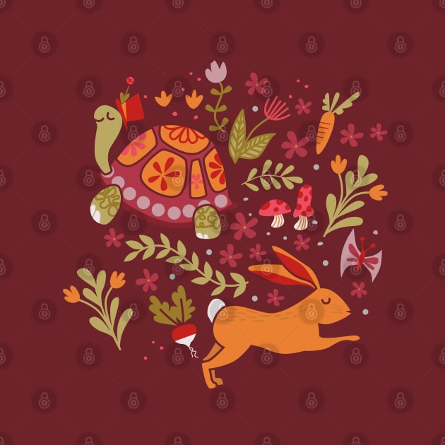 Tortoise and the Hare in Red by latheandquill