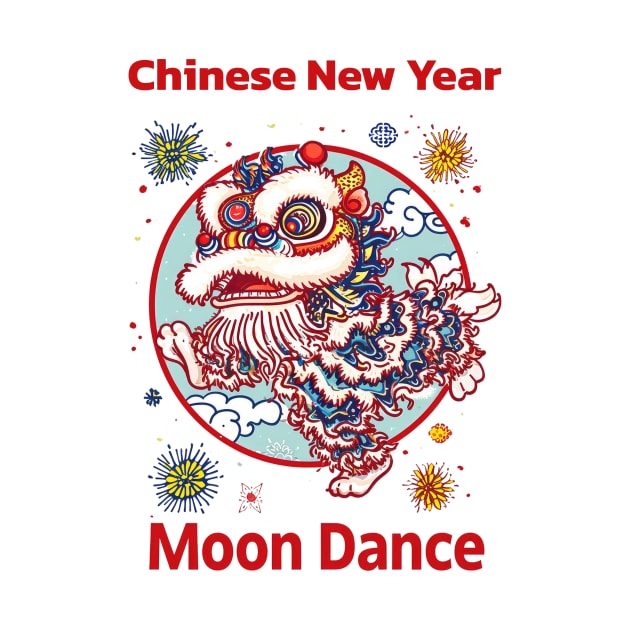 Moon Dance: Vibrant Chinese Lion Celebration by YUED