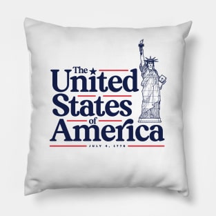 The United States of America - Independence Day Retro Typography Pillow