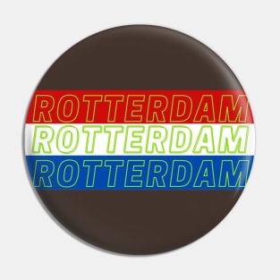 Rotterdam City in Netherlands Flag Colors Pin