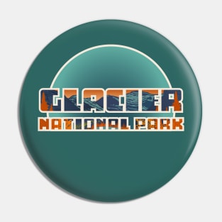 Glacier National Park Retro Art Pin