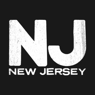 NJ New Jersey State Vintage Typography T-Shirt