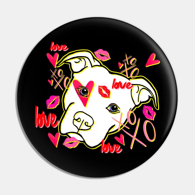 Pittie Giving Love Hugs' and Kisses Pin by heathengirl64