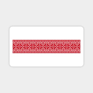 White-red-white flag with national Belarus ornament Magnet