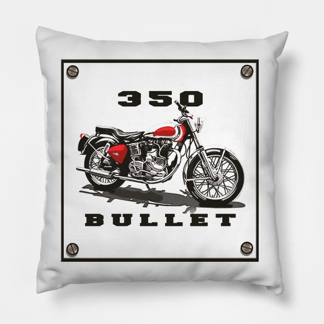 350 Bullet Royal Enfield Pillow by thepeanutline