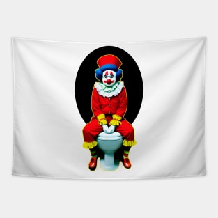 Clean clown sitting on the toilet Tapestry