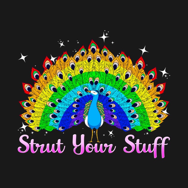 Strut Your Stuff Peacock Rainbow LGBT Pride by theperfectpresents